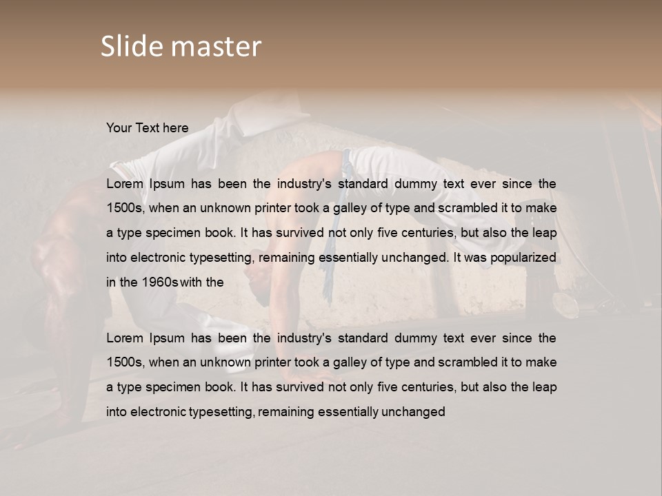 Spinning Back Kick Indoors People PowerPoint Template