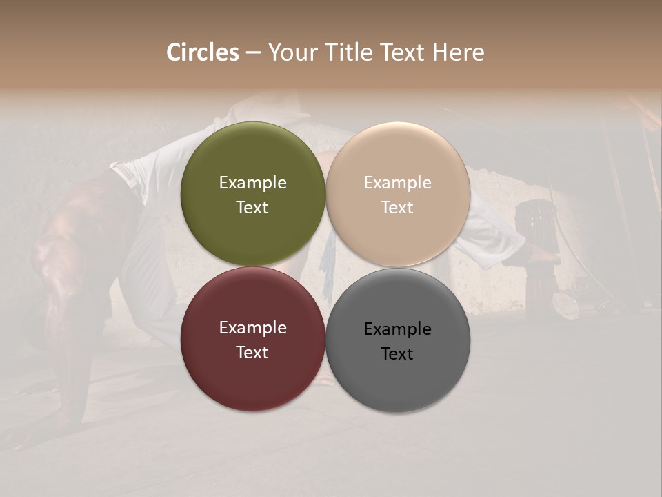 Spinning Back Kick Indoors People PowerPoint Template