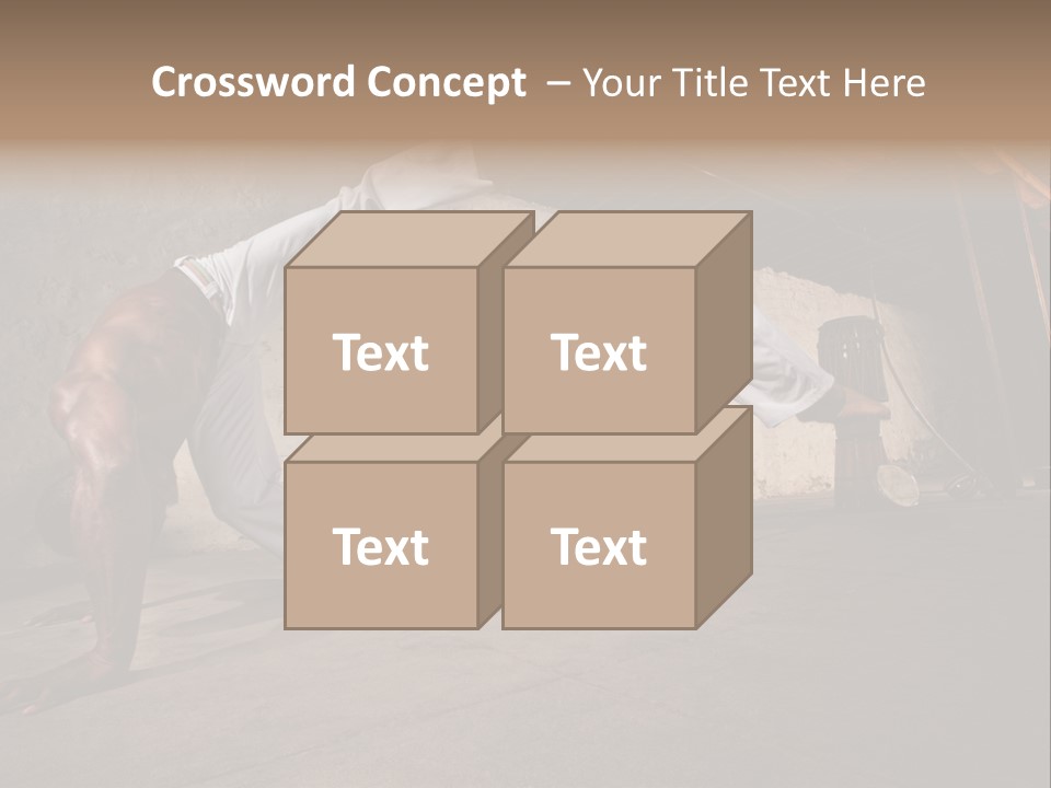 Spinning Back Kick Indoors People PowerPoint Template