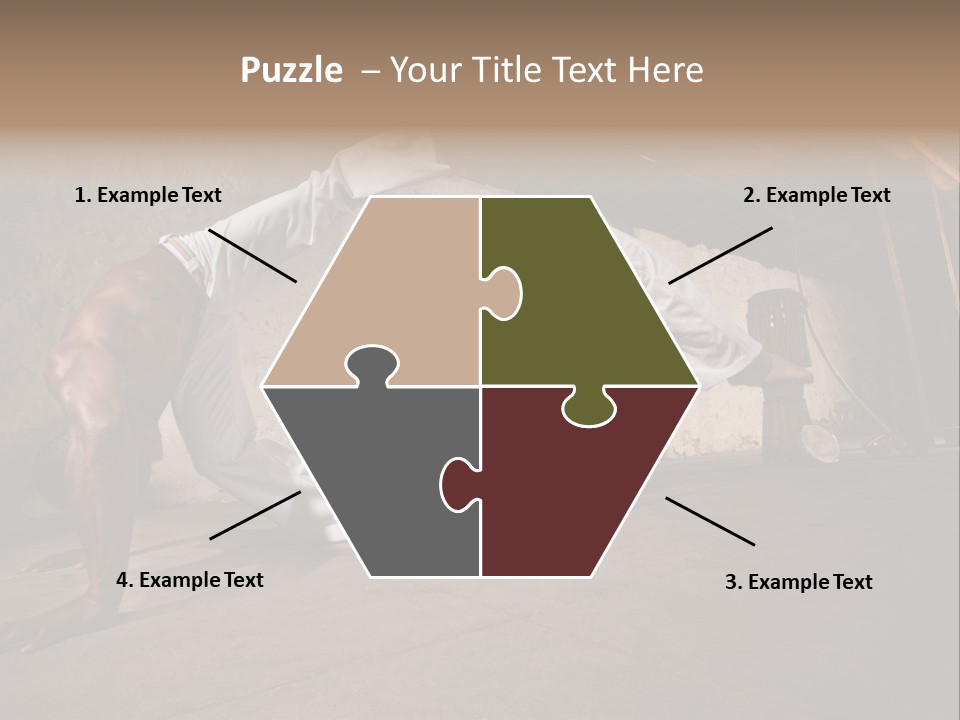 Spinning Back Kick Indoors People PowerPoint Template