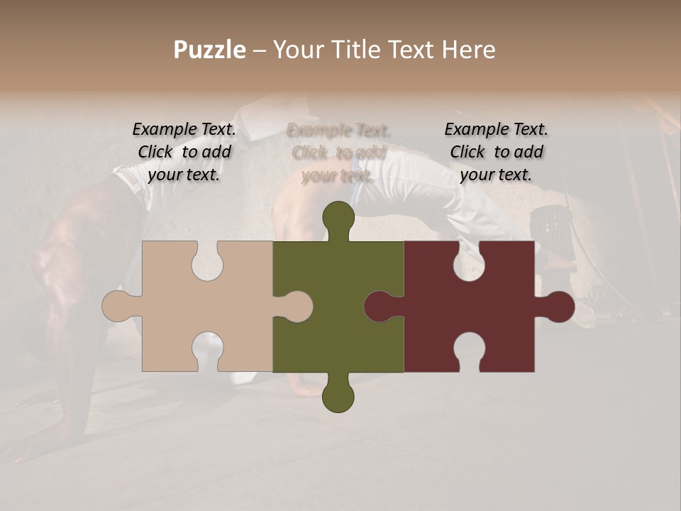 Spinning Back Kick Indoors People PowerPoint Template