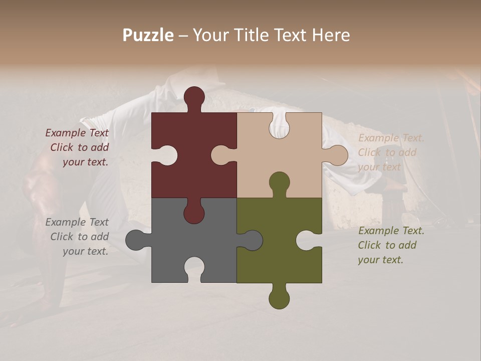 Spinning Back Kick Indoors People PowerPoint Template