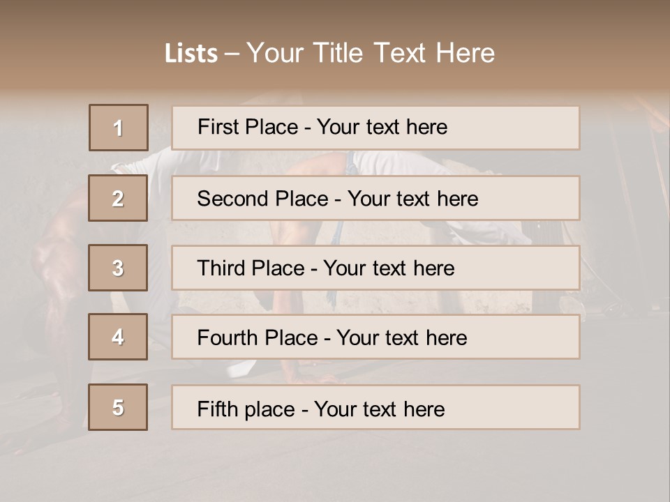 Spinning Back Kick Indoors People PowerPoint Template