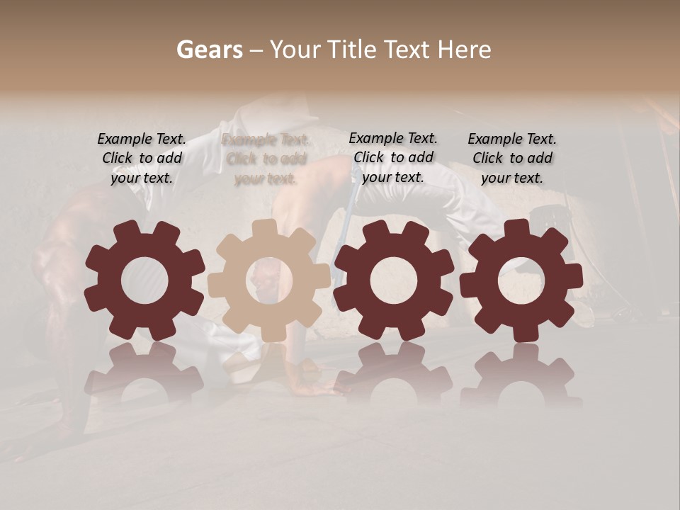 Spinning Back Kick Indoors People PowerPoint Template