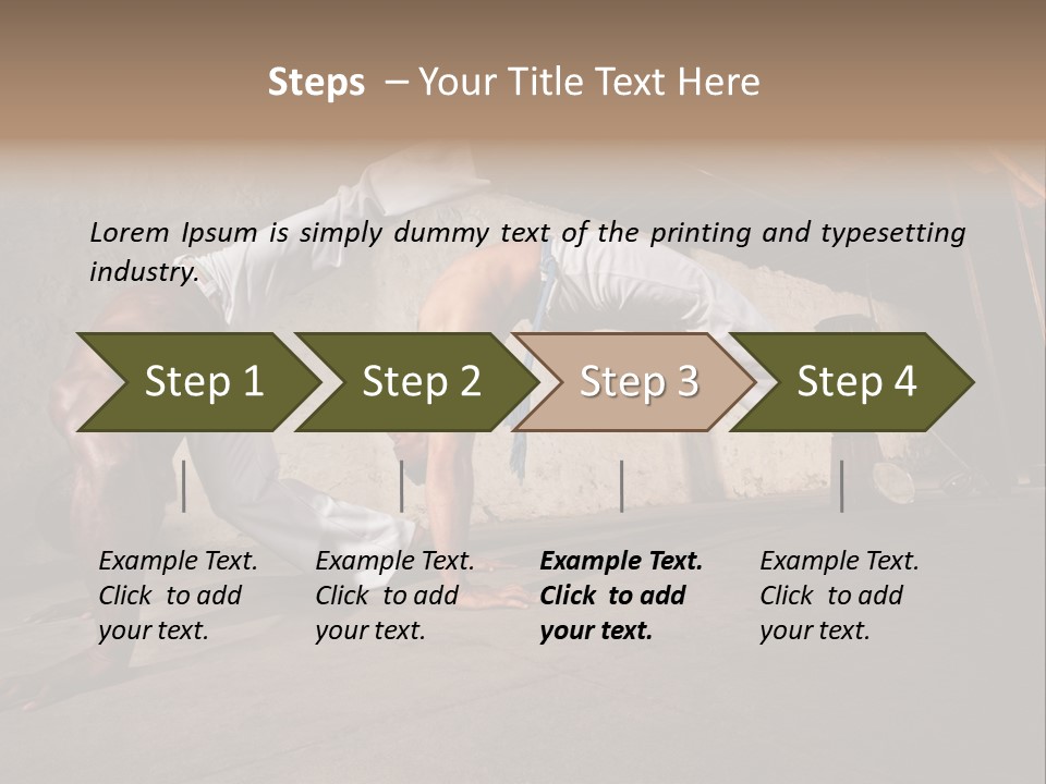 Spinning Back Kick Indoors People PowerPoint Template