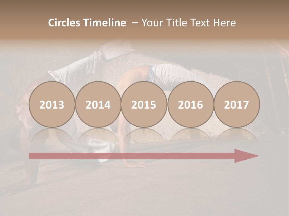 Spinning Back Kick Indoors People PowerPoint Template