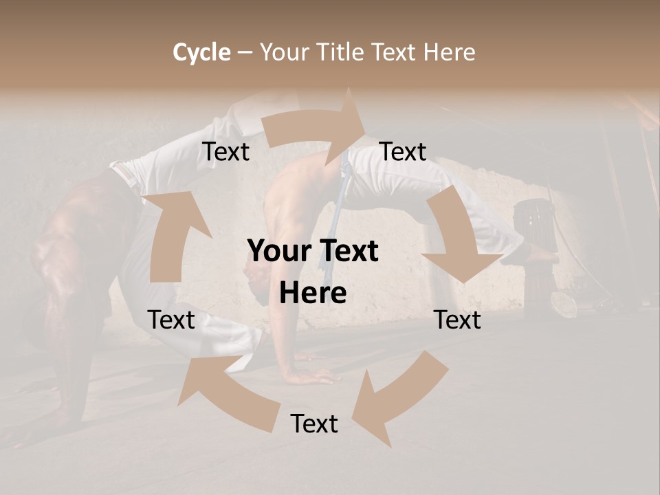 Spinning Back Kick Indoors People PowerPoint Template