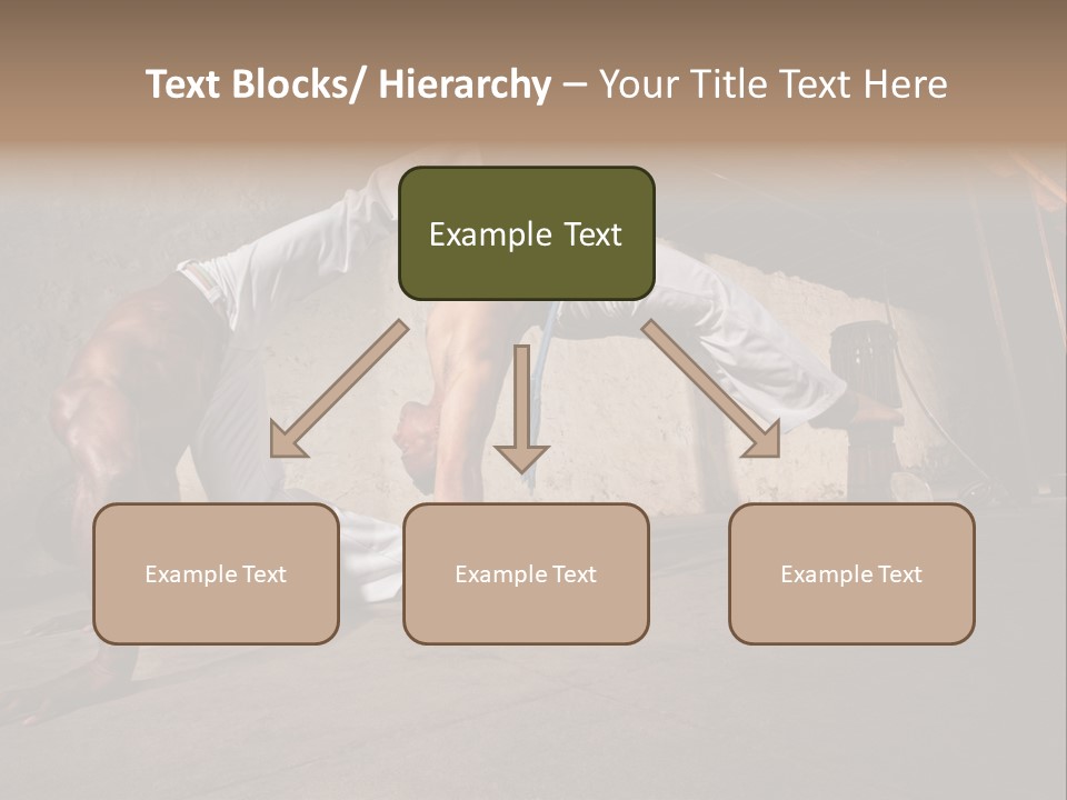 Spinning Back Kick Indoors People PowerPoint Template