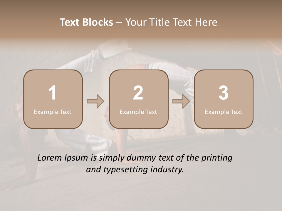Spinning Back Kick Indoors People PowerPoint Template