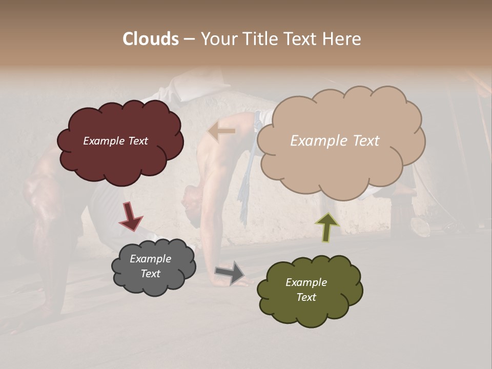 Spinning Back Kick Indoors People PowerPoint Template