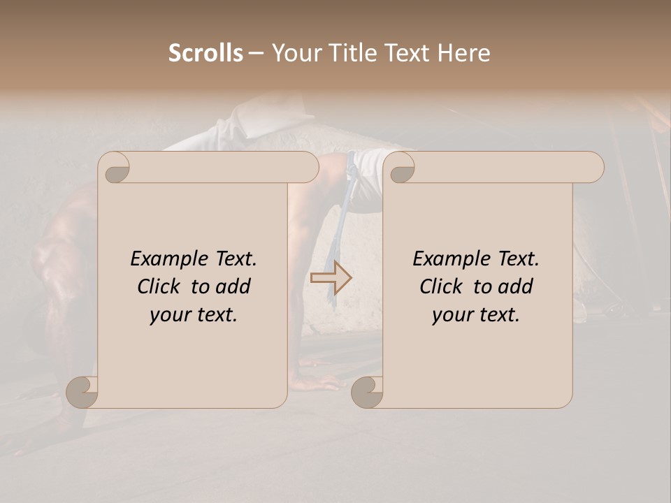 Spinning Back Kick Indoors People PowerPoint Template
