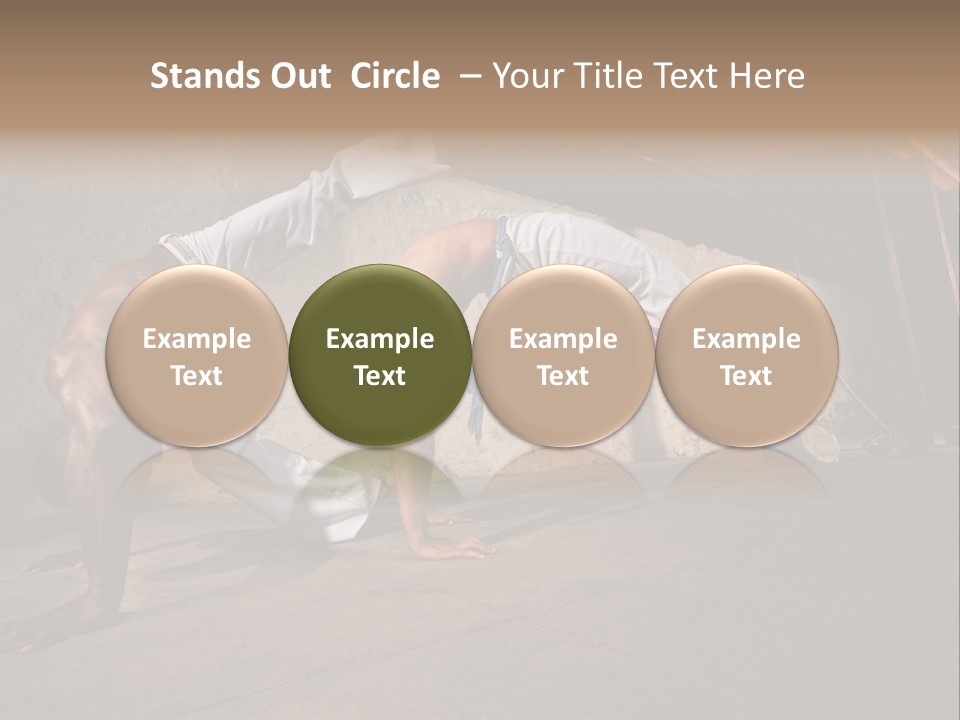 Spinning Back Kick Indoors People PowerPoint Template