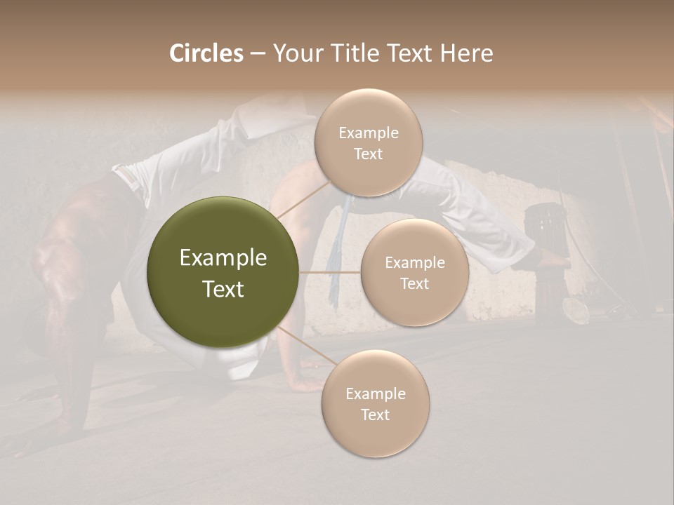 Spinning Back Kick Indoors People PowerPoint Template