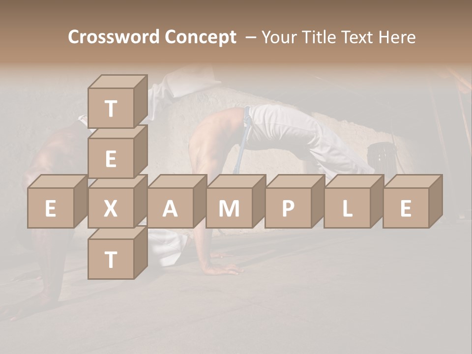 Spinning Back Kick Indoors People PowerPoint Template