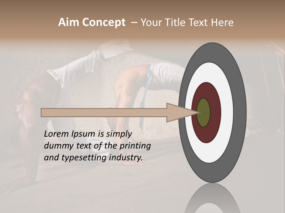 Spinning Back Kick Indoors People PowerPoint Template