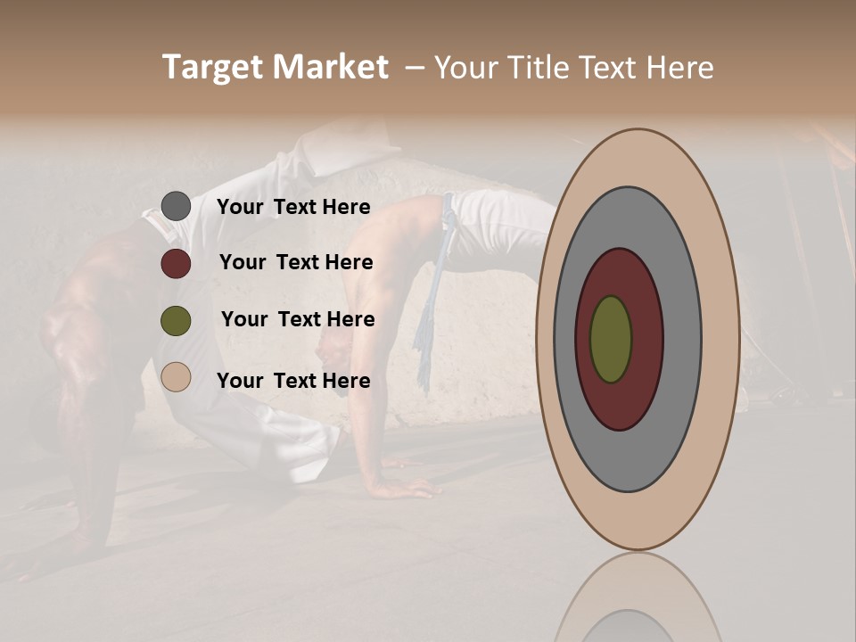 Spinning Back Kick Indoors People PowerPoint Template