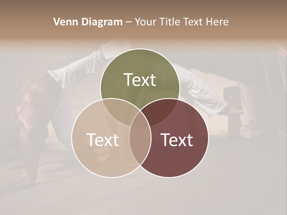 Spinning Back Kick Indoors People PowerPoint Template