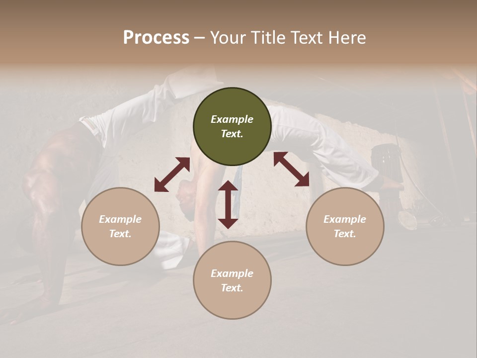Spinning Back Kick Indoors People PowerPoint Template
