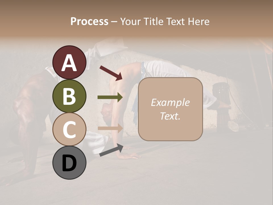 Spinning Back Kick Indoors People PowerPoint Template