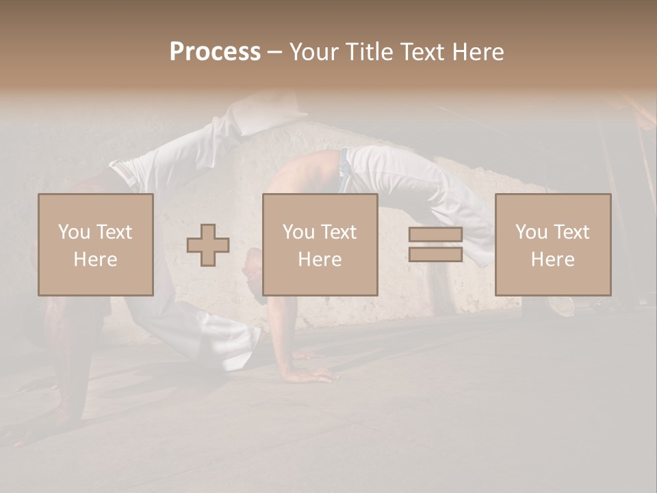 Spinning Back Kick Indoors People PowerPoint Template