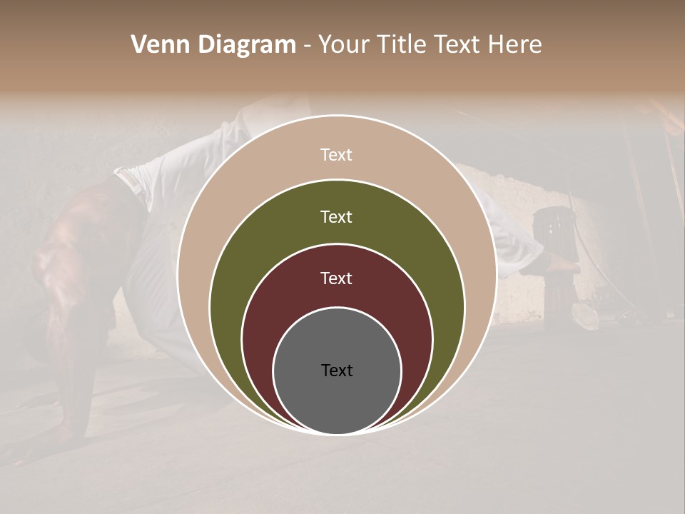 Spinning Back Kick Indoors People PowerPoint Template