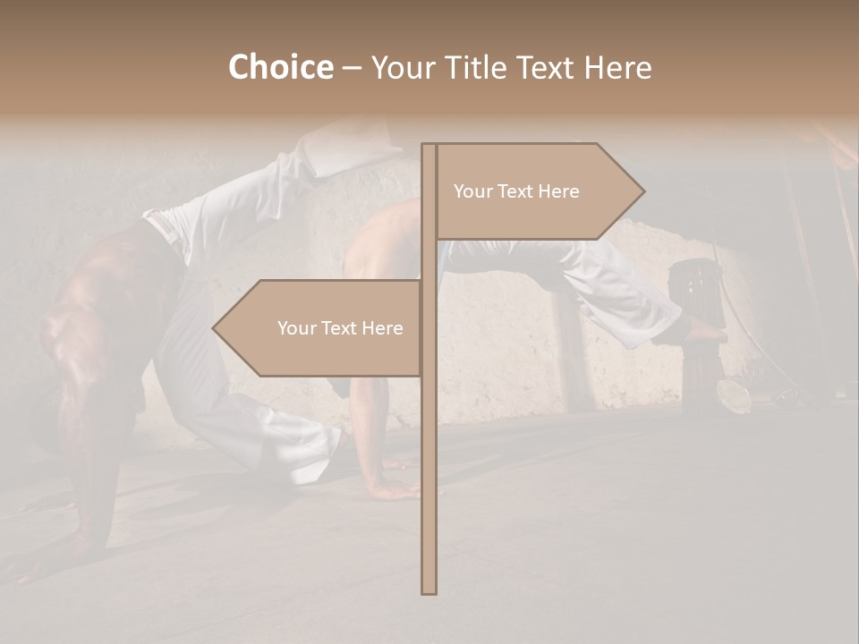 Spinning Back Kick Indoors People PowerPoint Template