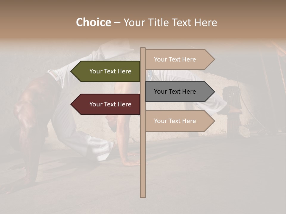 Spinning Back Kick Indoors People PowerPoint Template