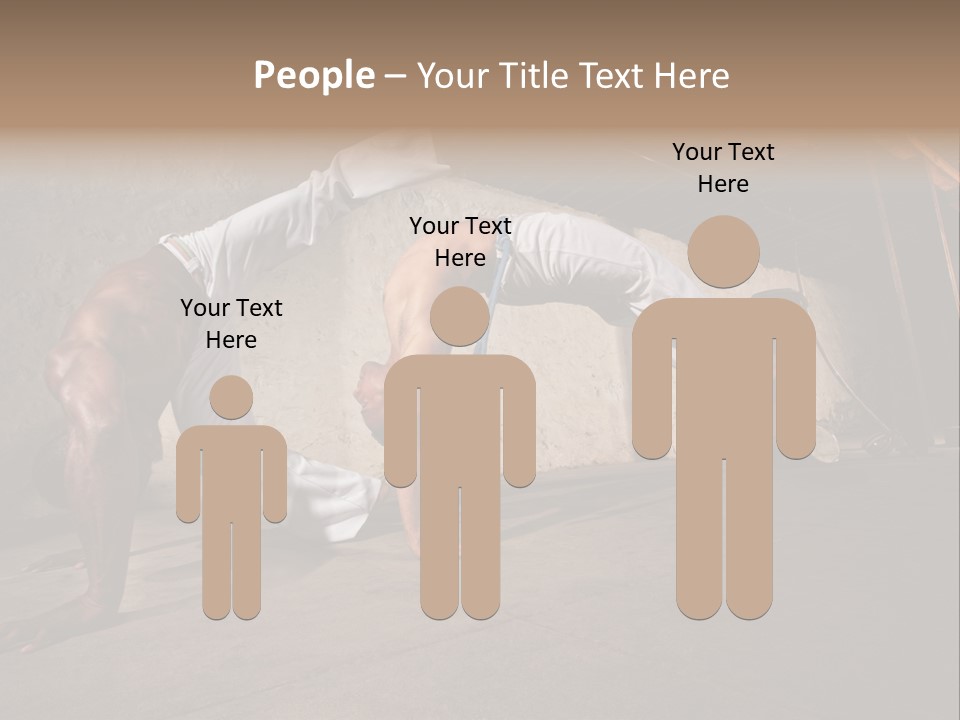 Spinning Back Kick Indoors People PowerPoint Template