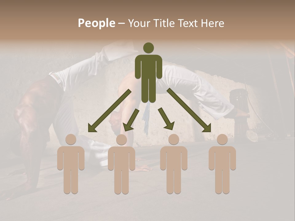 Spinning Back Kick Indoors People PowerPoint Template