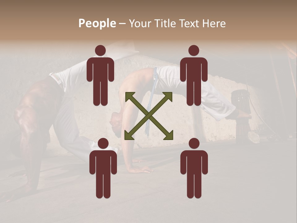 Spinning Back Kick Indoors People PowerPoint Template