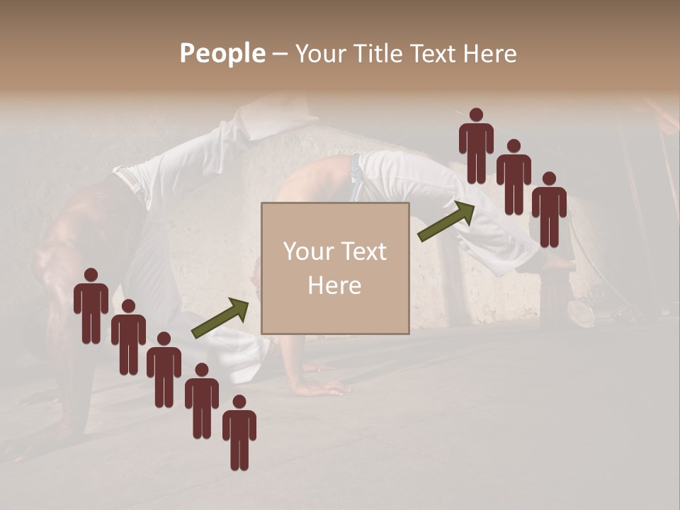 Spinning Back Kick Indoors People PowerPoint Template