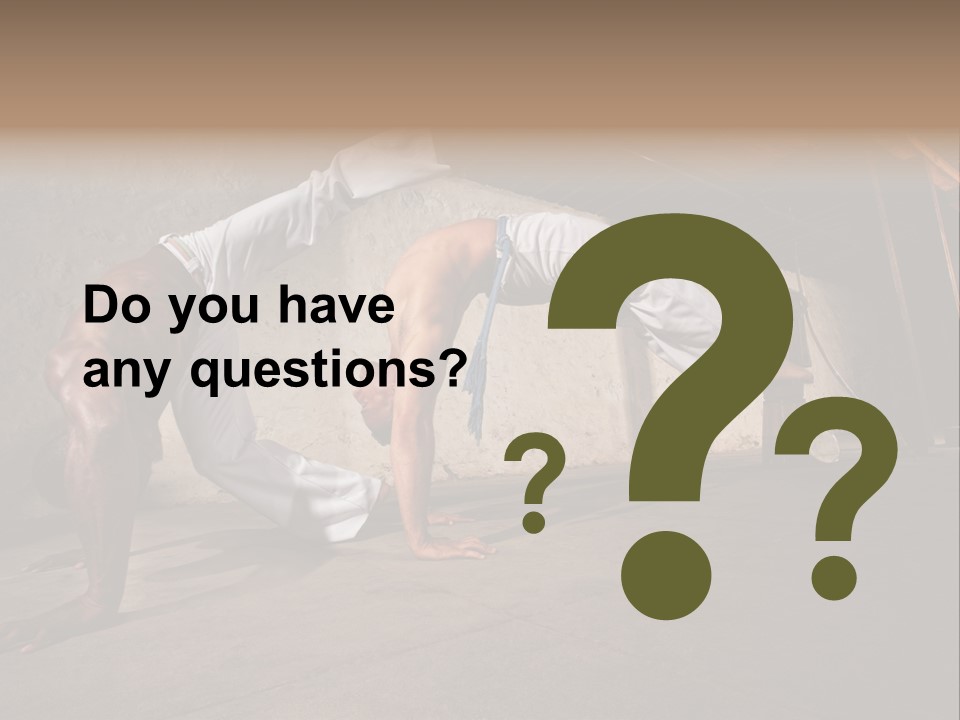 Spinning Back Kick Indoors People PowerPoint Template