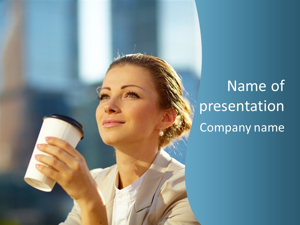 Successful Lady City PowerPoint Template