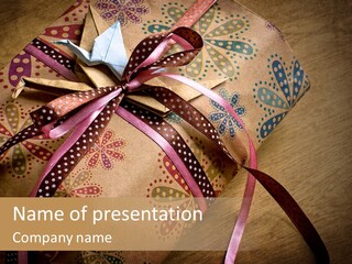 Box Gold Present PowerPoint Template