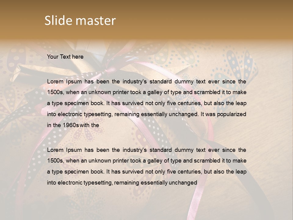 Box Gold Present PowerPoint Template