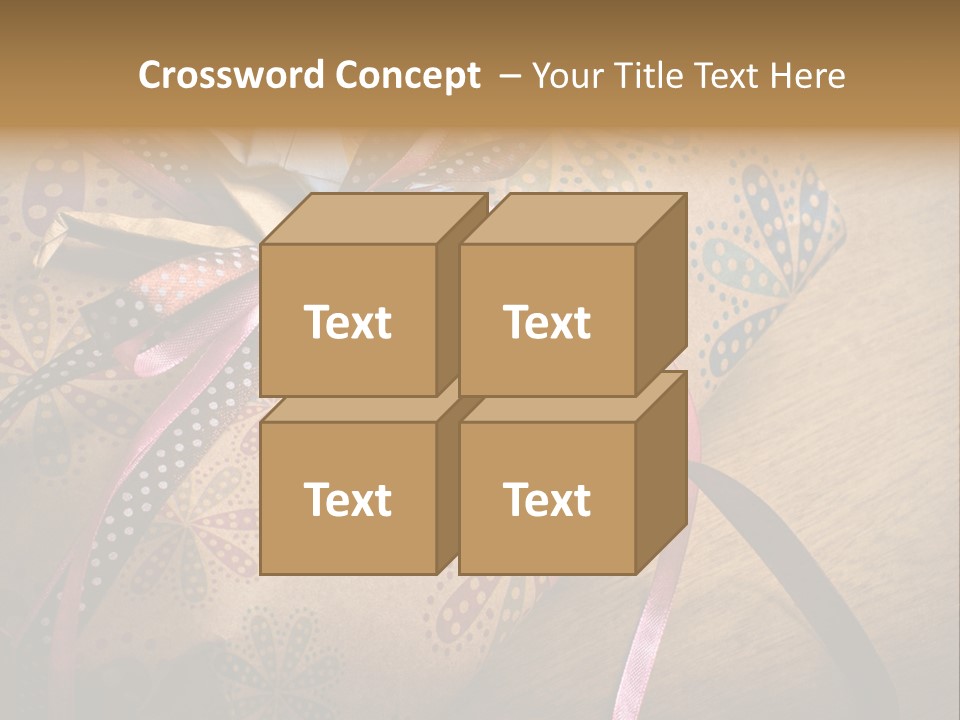 Box Gold Present PowerPoint Template