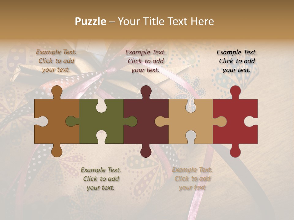 Box Gold Present PowerPoint Template