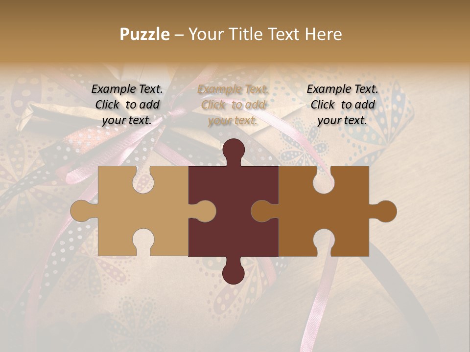 Box Gold Present PowerPoint Template