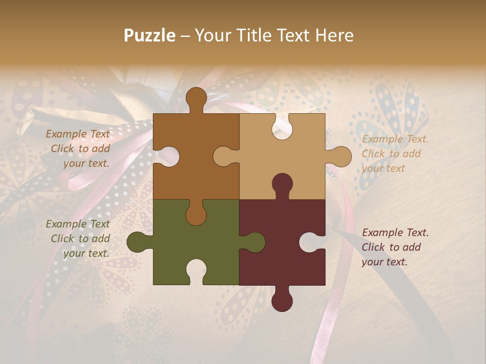 Box Gold Present PowerPoint Template