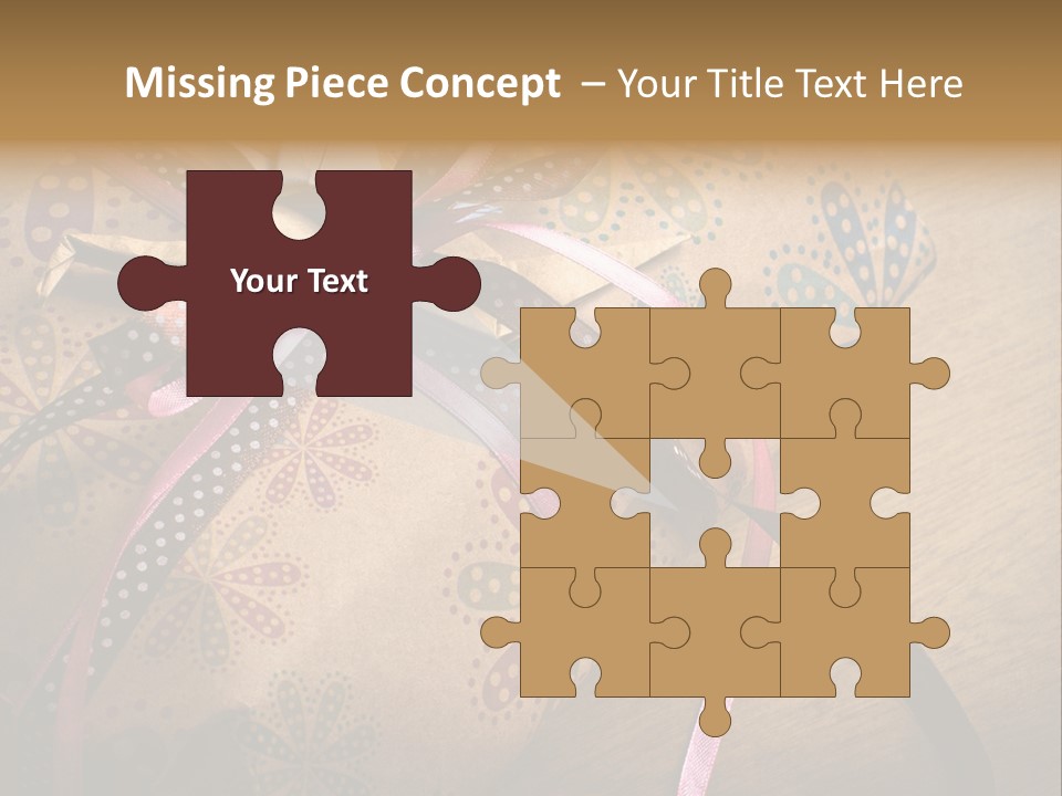 Box Gold Present PowerPoint Template