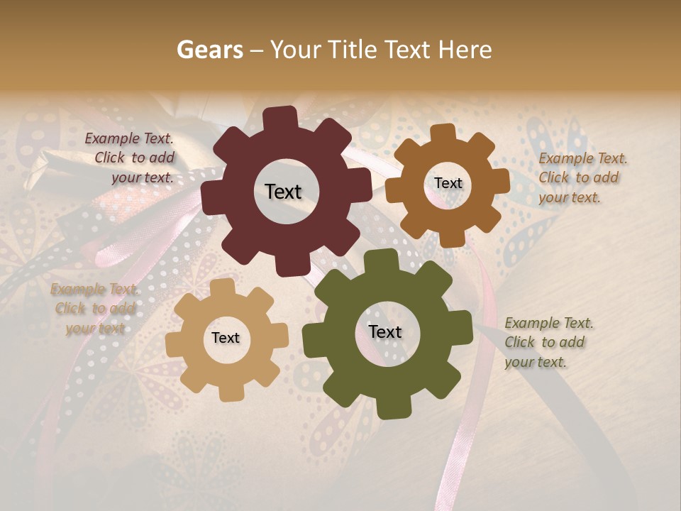 Box Gold Present PowerPoint Template