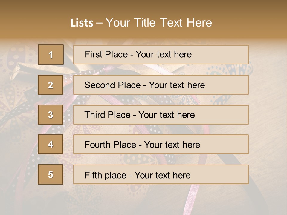 Box Gold Present PowerPoint Template