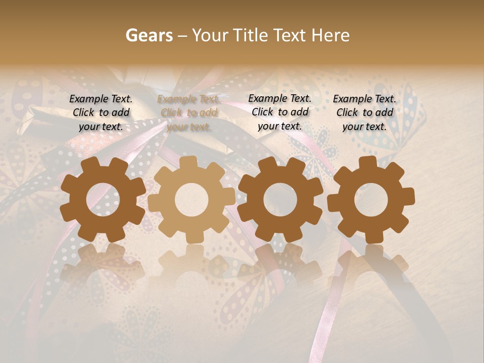 Box Gold Present PowerPoint Template