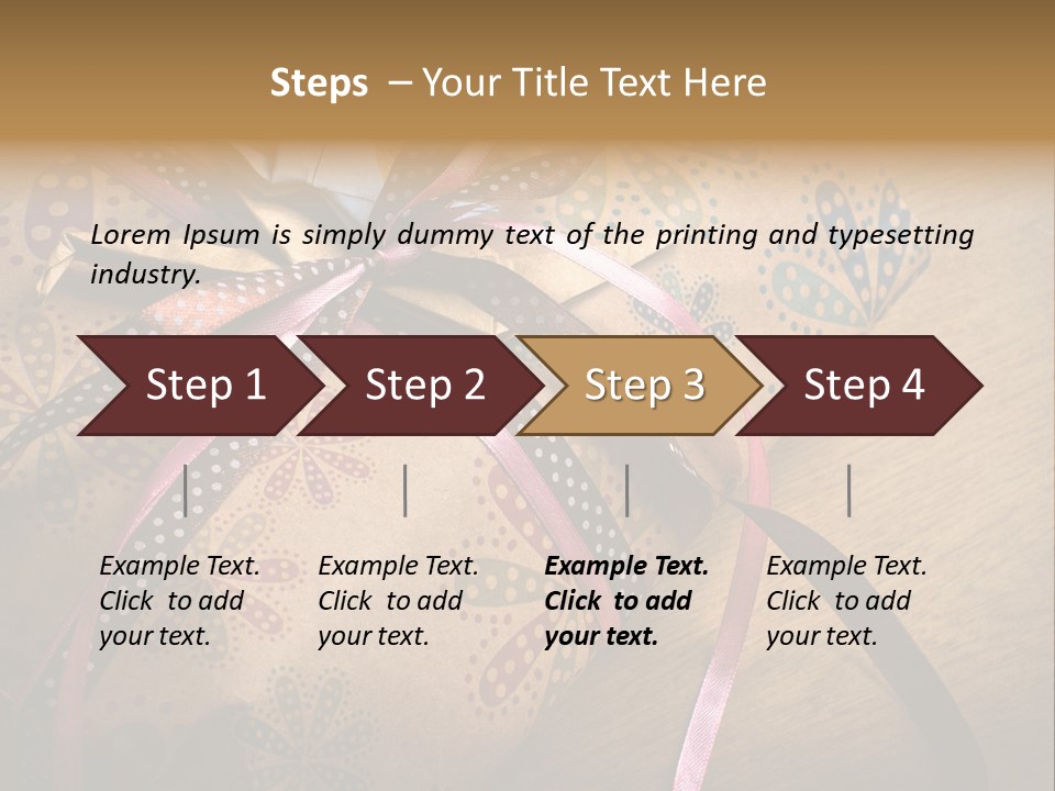 Box Gold Present PowerPoint Template