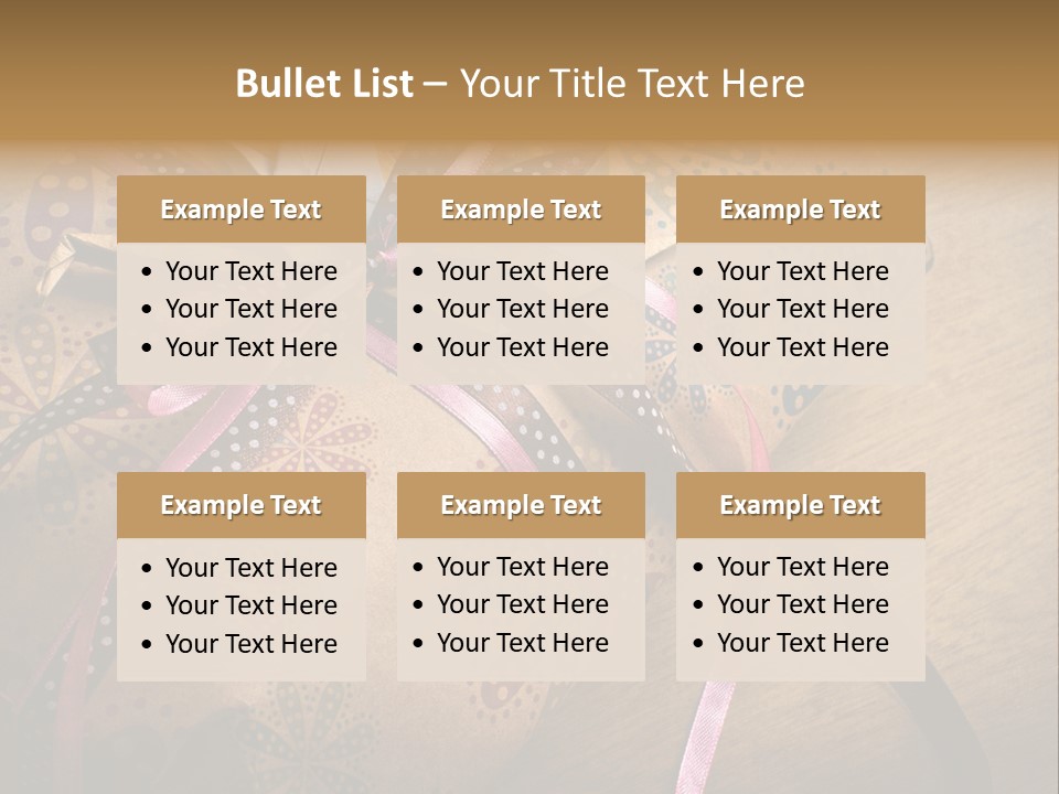 Box Gold Present PowerPoint Template