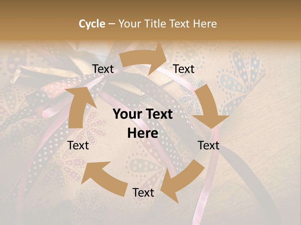Box Gold Present PowerPoint Template