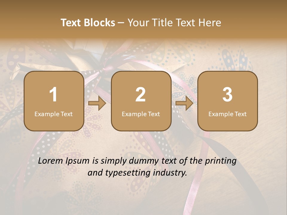 Box Gold Present PowerPoint Template