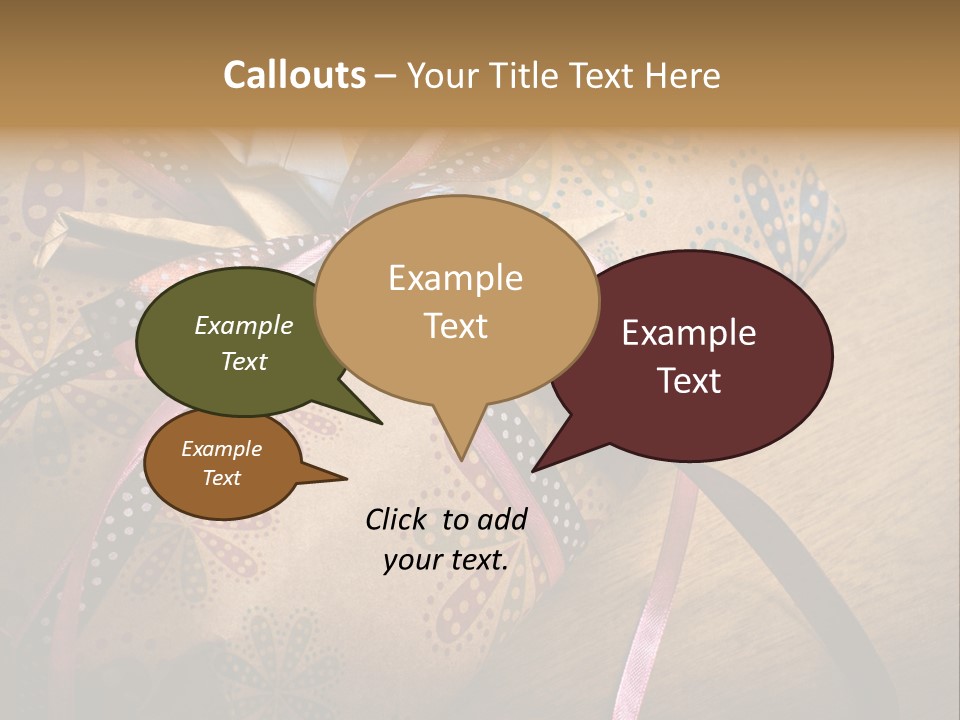 Box Gold Present PowerPoint Template