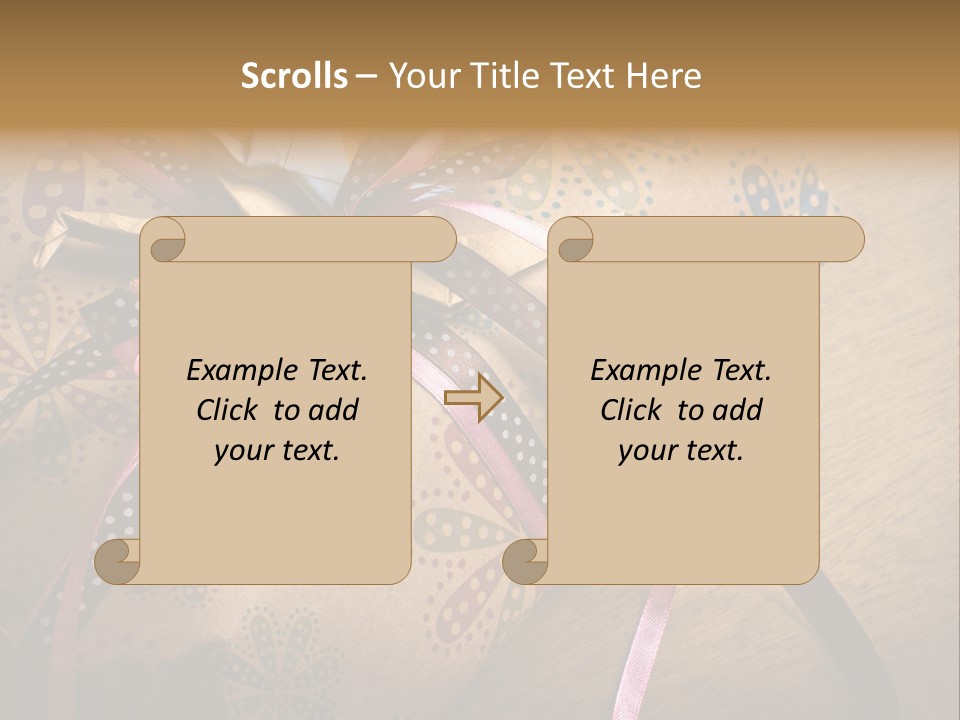 Box Gold Present PowerPoint Template