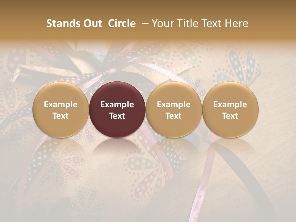 Box Gold Present PowerPoint Template